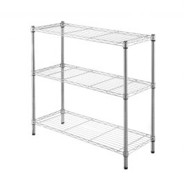 CHROME WIRE BOOKCASE IN KIT W90xD35xH90CM