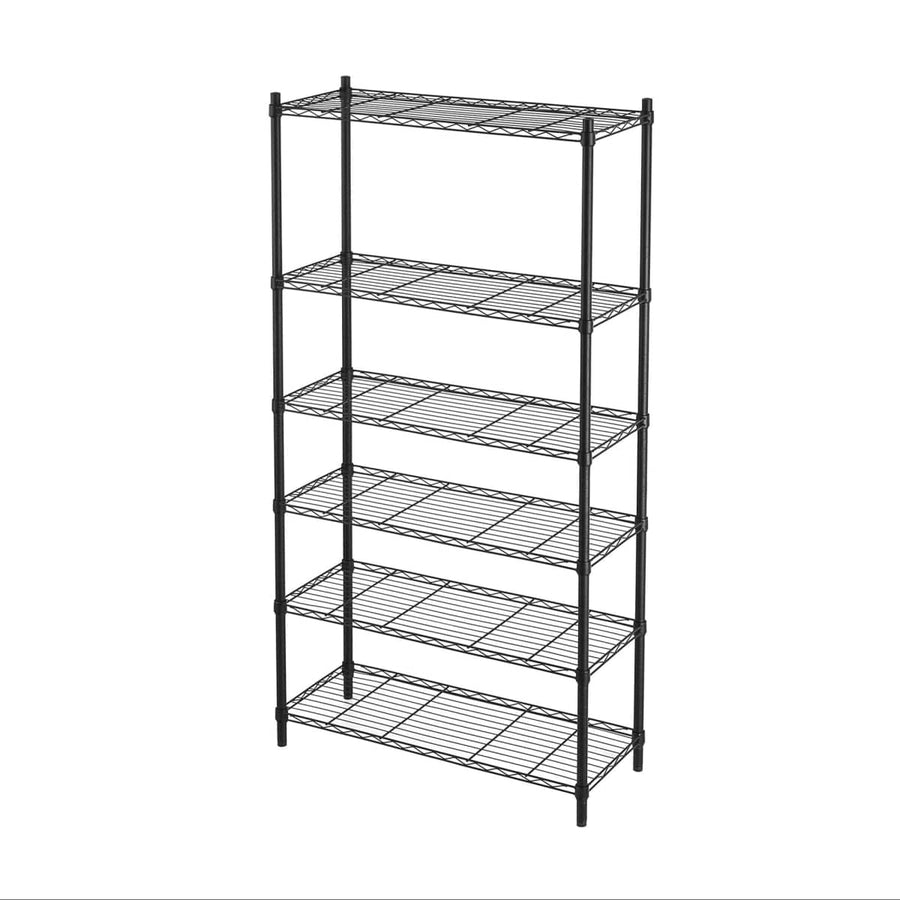 Bricocenter LIBRERIA FILO CROMO IN KIT L90xP35xH180CM 6 RIPIANI NERO - SPACEO