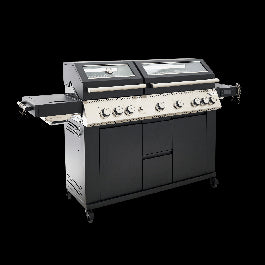 PREMIUM UPSILON NATERIAL GAS BBQ 6+2 BURNERS STEEL BLACK SERIES