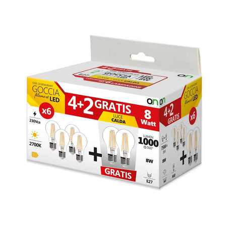 Set 4+2 bulbs 75w warm light