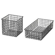 PLUGGLAND Wire Basket, Set of 2, Black