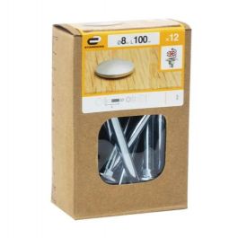 BOLT 8 X 100 MM DOMED HEAD, STEEL NUT AND WASHER, 12 PIECES