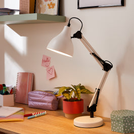 ENNIS STUDIO LAMP METAL WHITE H55 CM E27=40W