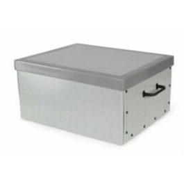 BOSTON CARDBOARD BOX GREY HERRINGBONE 50X40XH25 CM