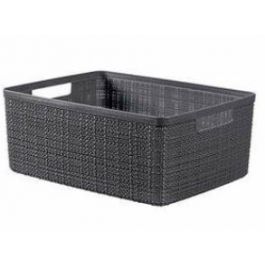 JUTE RECTANGULAR BASKET M 12 LT 28X36X15H IN GREY RECYCLED MATERIAL