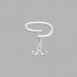 COAT HOOK ZAMAK WHITE, L9.6XH13.4 CM