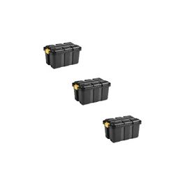 SET 3 BOX WITH LID 50LT (BLACK)