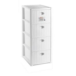 DRESSER 4 DRAWERS ELEGANCE SLIM L40XP30XH80 CM WHITE