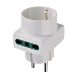 ADAPTER SCHUKO UNIVERSAL PLUG WHITE