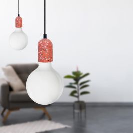 LAMP HOLDER CONCRETE RED TERRACE E27=60W CABLE 1.5 M