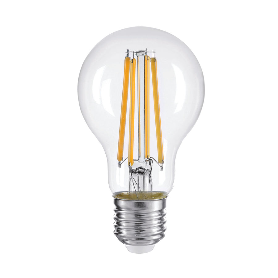 E27 LED bulb = 100W, clear teardrop shape, warm white
