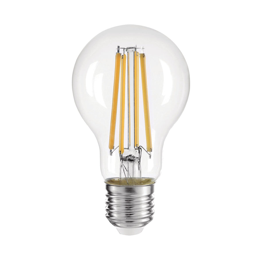 E27 LED bulb = 100W, clear teardrop shape, warm white
