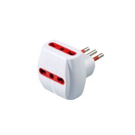 ADAPTER PLUG 10A 3 SOCKETS 10/16A WITH SELF-RESETTING LIMITER WHITE
