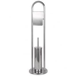 TOILET ROLL HOLDER AND TOILET BRUSH CANCUN SENSEA D 21,5, H 80,5 CM STAINLESS STEEL