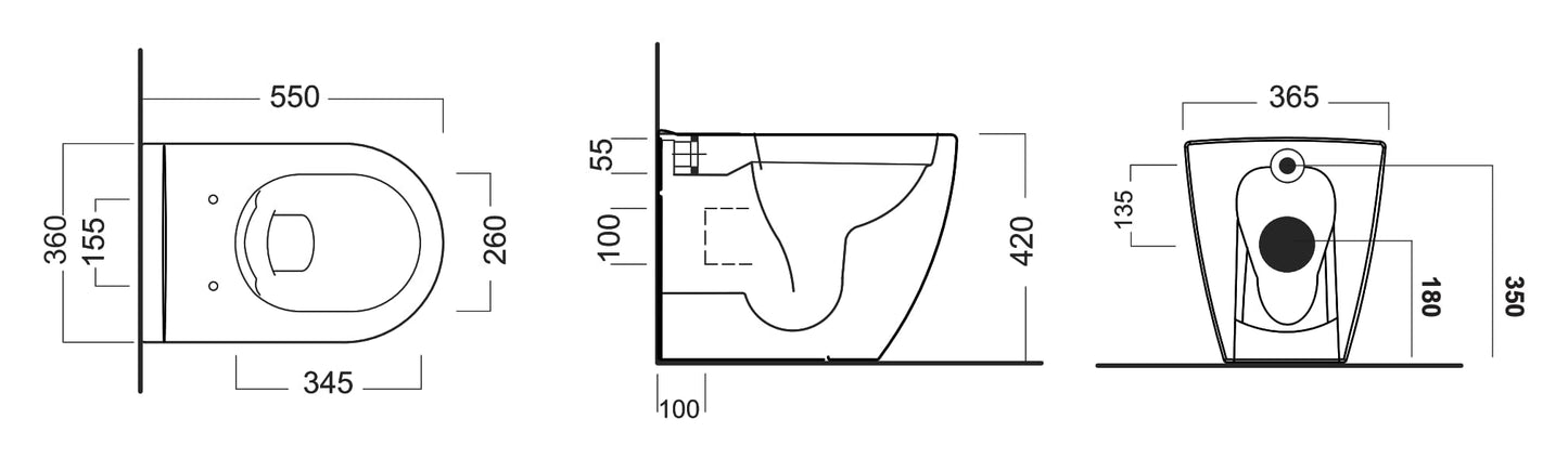 Bricocenter GRETA VASO FILO MURO RIMLESS