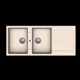 2-BOWL BUILT-IN SINK L116X50P OATMEAL