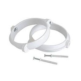2 PIPE CLAMPS FOR PIPE DIA. 100 MM WHITE