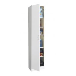 WHITE SINGLE DOOR COLUMN 5 SHELVES 40X36X186