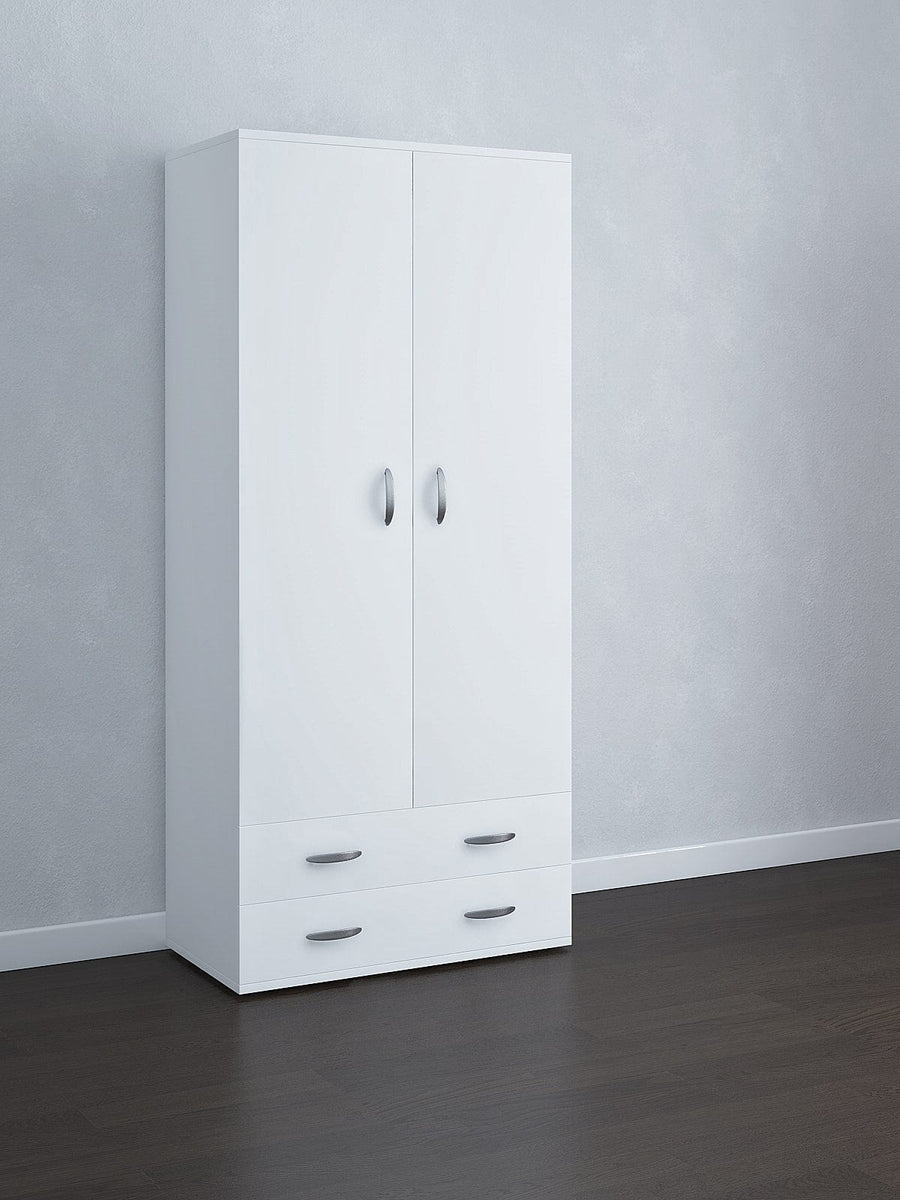 Bricocenter ARMADIO 2 ANTE 2 CASSETTI BIANCO 80X52X175