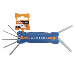 7-PIECE SET OF DEXTER HEXAGON SOCKET SPANNERS, ASSORTED SIZES, STEEL