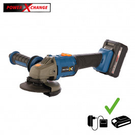 DEXTER 18V ANGLE GRINDER, 125MM, 1 4AH BATTERY AND CHARGER