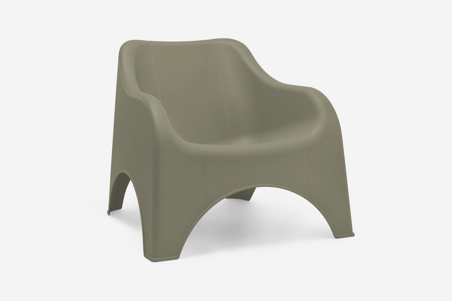 Salvia-coloured Nuvola armchair, 71x79.5x81 cm, stackable, made of polypropylene