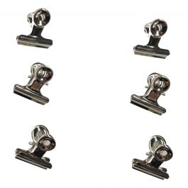 6 SILVER METAL PHOTO CLIPS 2CM