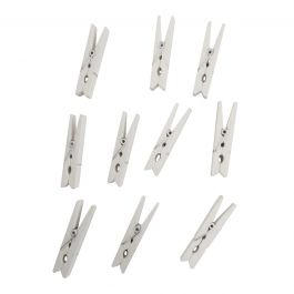 12 WHITE PHOTO PEGS 5CM