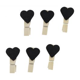 10 BLACK HEART PEGS 2CM