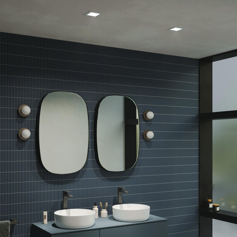 Extra-flat recessed spotlight, aluminium, white, 120 mm, LED, 1200 lm, dimmable, IP44