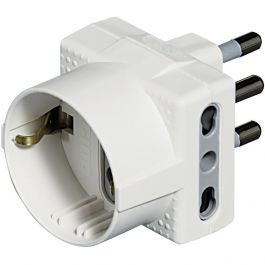 ADAPTER PLUG 16A3 PLACES 2 SOCKETS 2-PIN 10/16A 1 UNIVERSAL WHITE