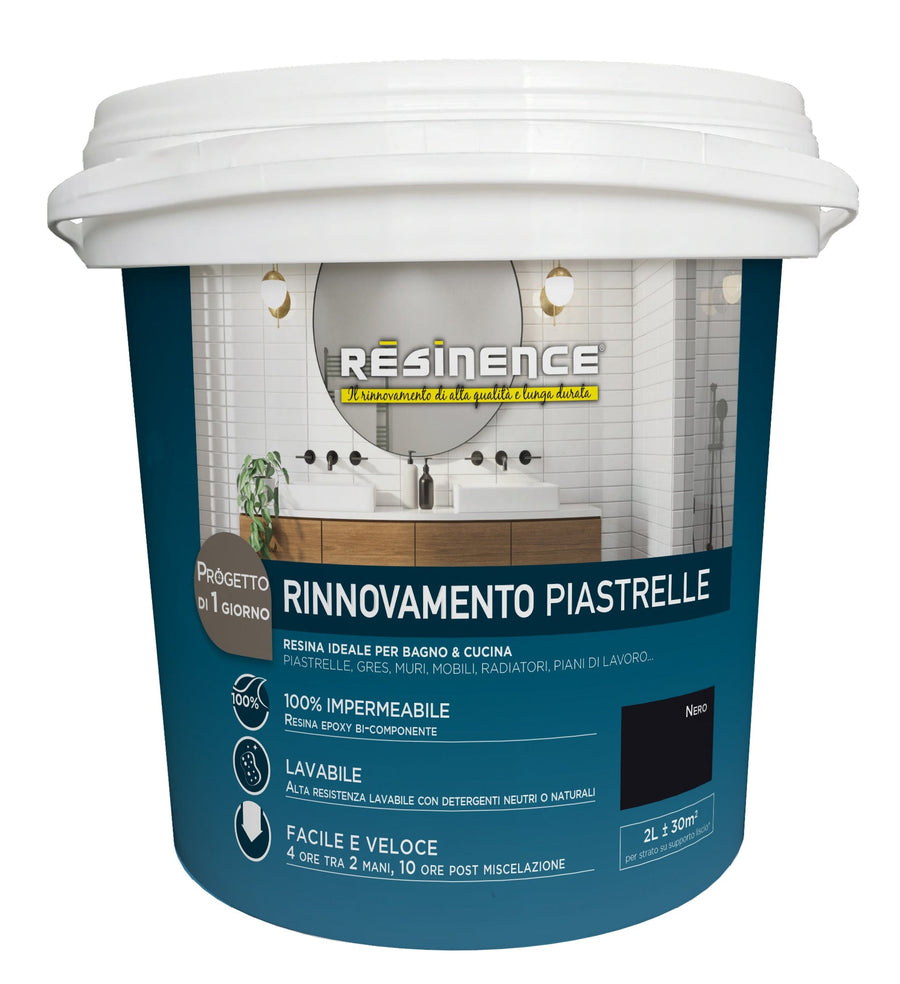Bricocenter TWO-COMPONENT WATER-BASED SATIN BLACK TILE RESINENCE 2 LT