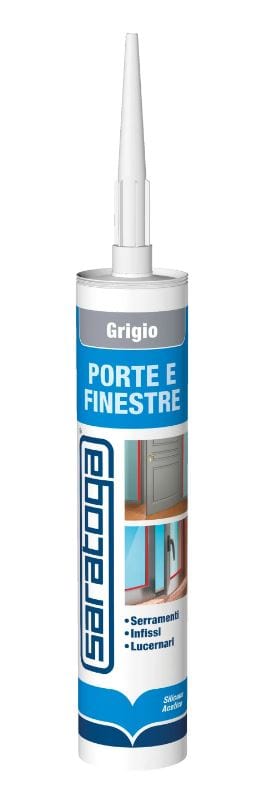 Bricocenter ACETIC SILICONE DOORS AND WINDOWS GRAY SARATOGA 280 ML