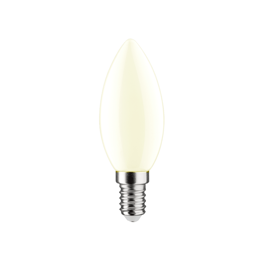 E14 LED bulb = 40W, frosted candle, warm light