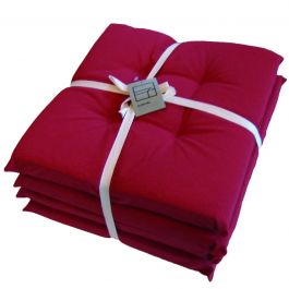 SET 4 RELAX CHAIR COVERS CHRISTMAS 40X40 CM ECRU RED BORDER
