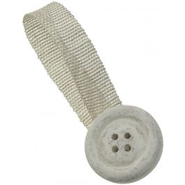 Shabby button curtain magnet, white, 38 mm diameter