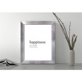 WHITE AND SILVER STRIPED FRAME 21X29.7 CM