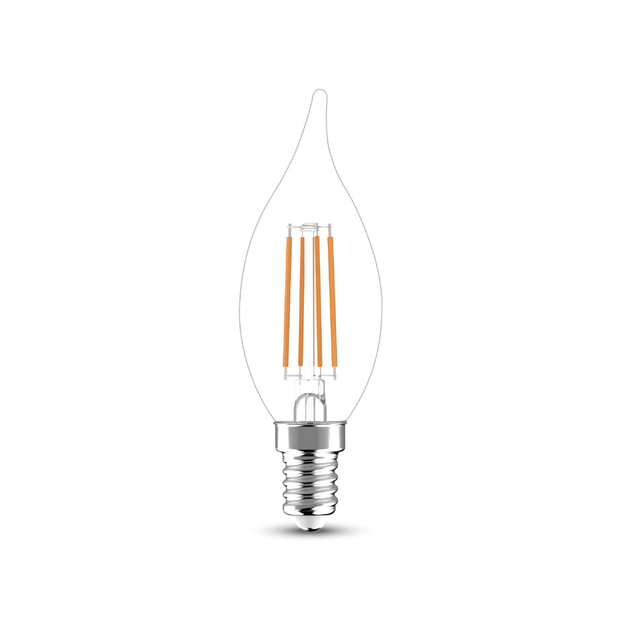 LED bulb e14 =40w flame transparent natural light