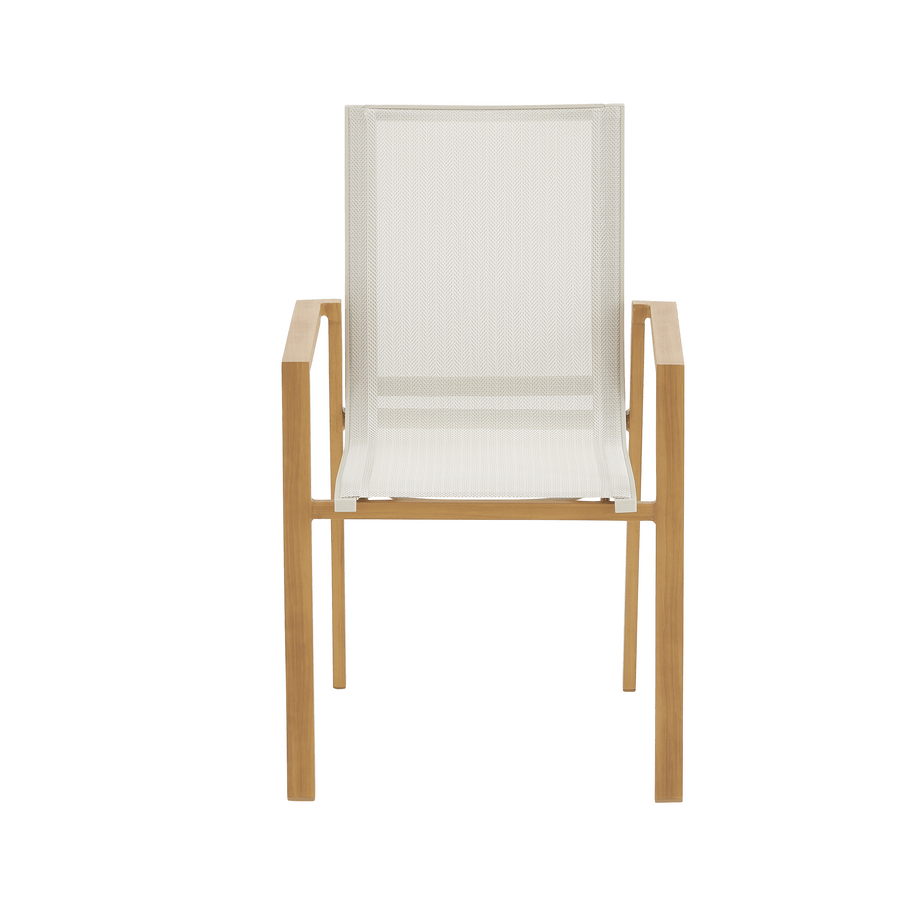 Odyssea chair in aluminium and Naterial wood-effect textilene