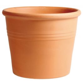 TERRACOTTA VASE STRIPED CYLINDER DIAMETER 33XH27.5 CM FIRED