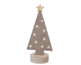 BROWN FELT TREE WITH MICROLED AB