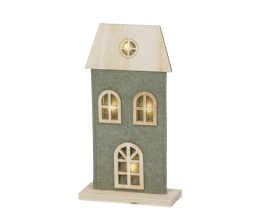 GREEN FELT LITTLE HOUSE WITH MICROLED A B