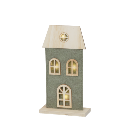 GREEN FELT LITTLE HOUSE WITH MICROLED A B