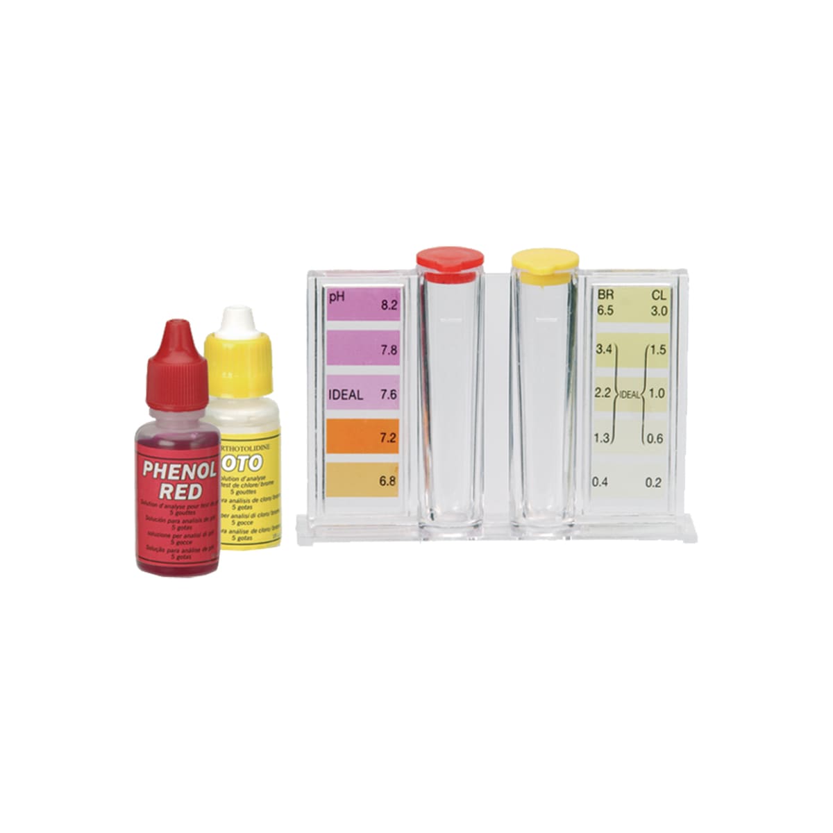 CHLORINATION AND PH TEST KIT FOR SWIMMING POOLS