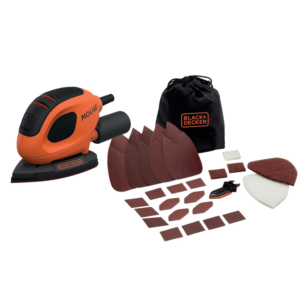 Bricocenter MOUSE SANDER BLACK+DECKER BEW230BC-QS 55W SANDING PAD 105 MMQ + VACUUM ATTACHMENT