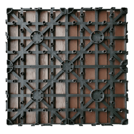 Bricocenter NATERIAL INTERLOCKING COMPOSITE TILE 30X30CM CHOCOLATE
