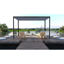PERGOLA IN ALUMINUM GLICINE L294xP294xH235 anthracite, motorized cover, led