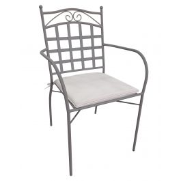 GIULIA Iron chair with cushion and armrests