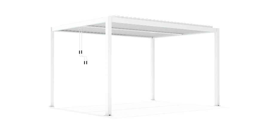 Bricocenter CALICANTUS BIOCLIMATIC PERGOLA 4X4X2.5 WHITE ALUMINUM SLAT COVER