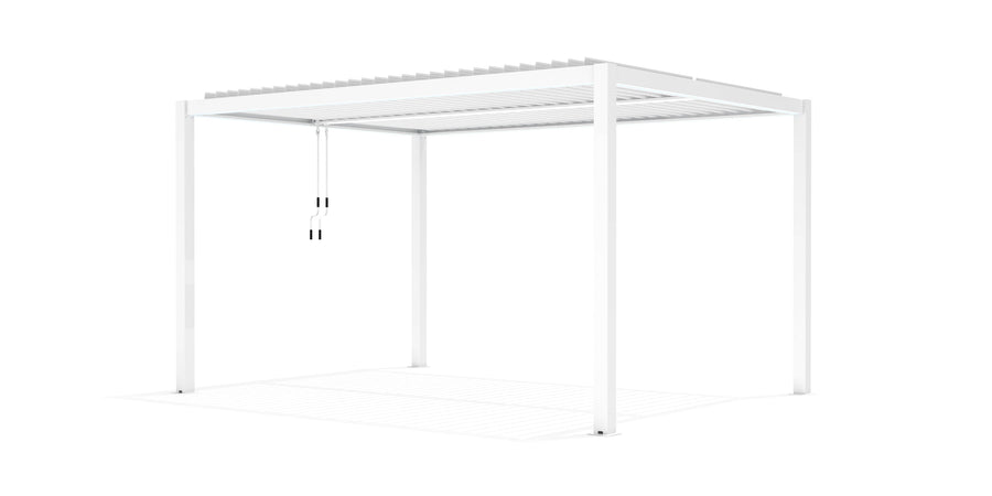 Bricocenter CALICANTUS BIOCLIMATIC PERGOLA 4X4X2.5 WHITE ALUMINUM SLAT COVER